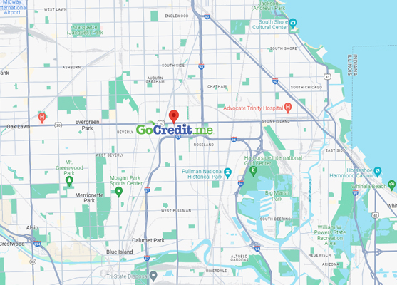 GoCredit.me 95th & Halsted, Chicago, IL map