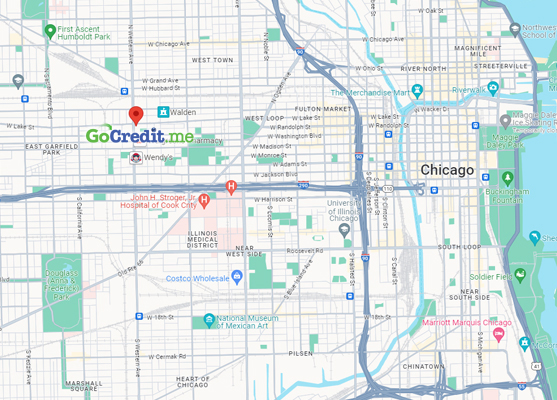 GoCredit.me Lake & Western, Chicago, IL map