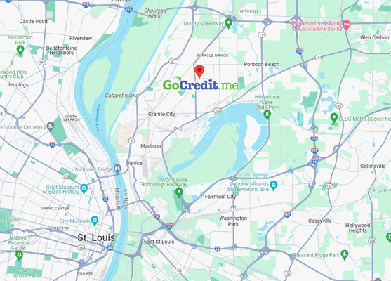 GoCredit.me Granite City, IL map